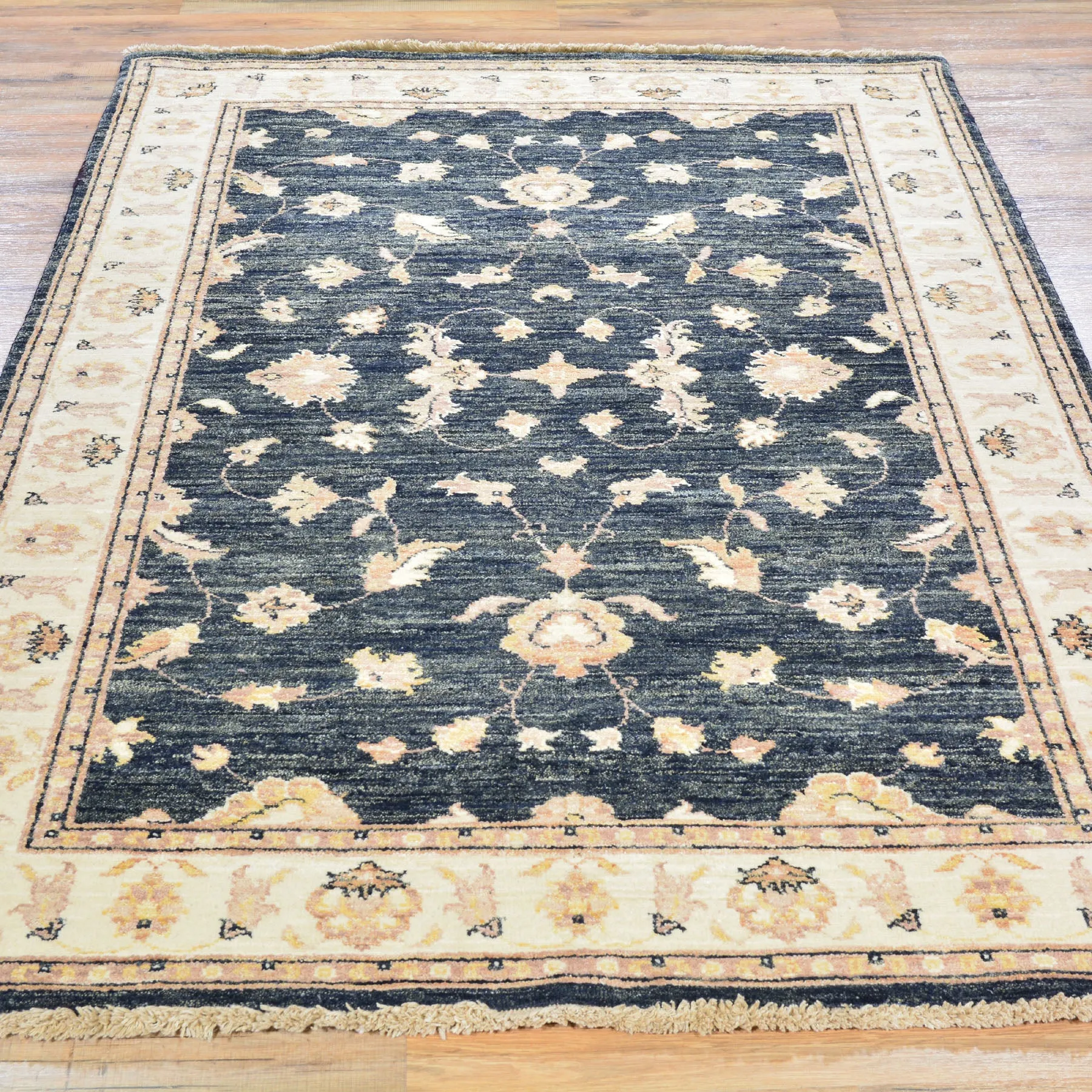 Hand-Knotted Peshawar Chobi Oushak Design Wool Rug (Size 4.0 X 6.4) Brral-612