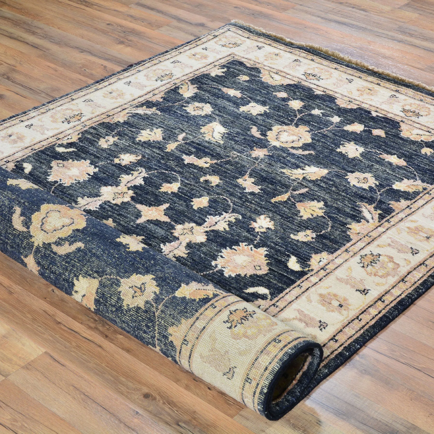 Hand-Knotted Peshawar Chobi Oushak Design Wool Rug (Size 4.0 X 6.4) Brral-612