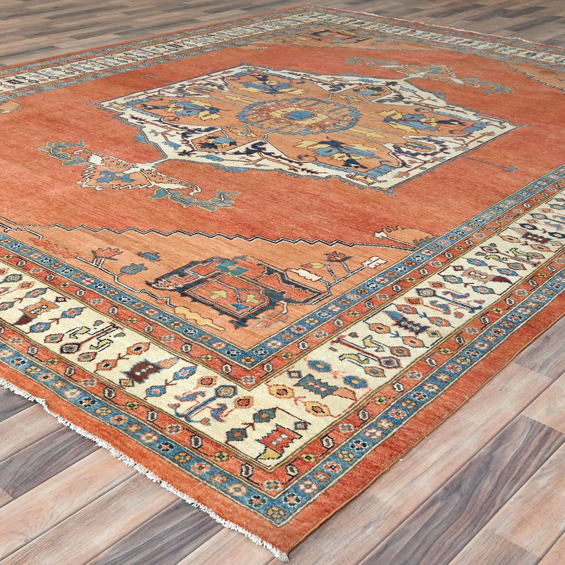 Hand-Knotted Peshawar Chobi Tabriz Design Handmade Wool Rug (Size 9.2 X 11.11) Cwral-9375