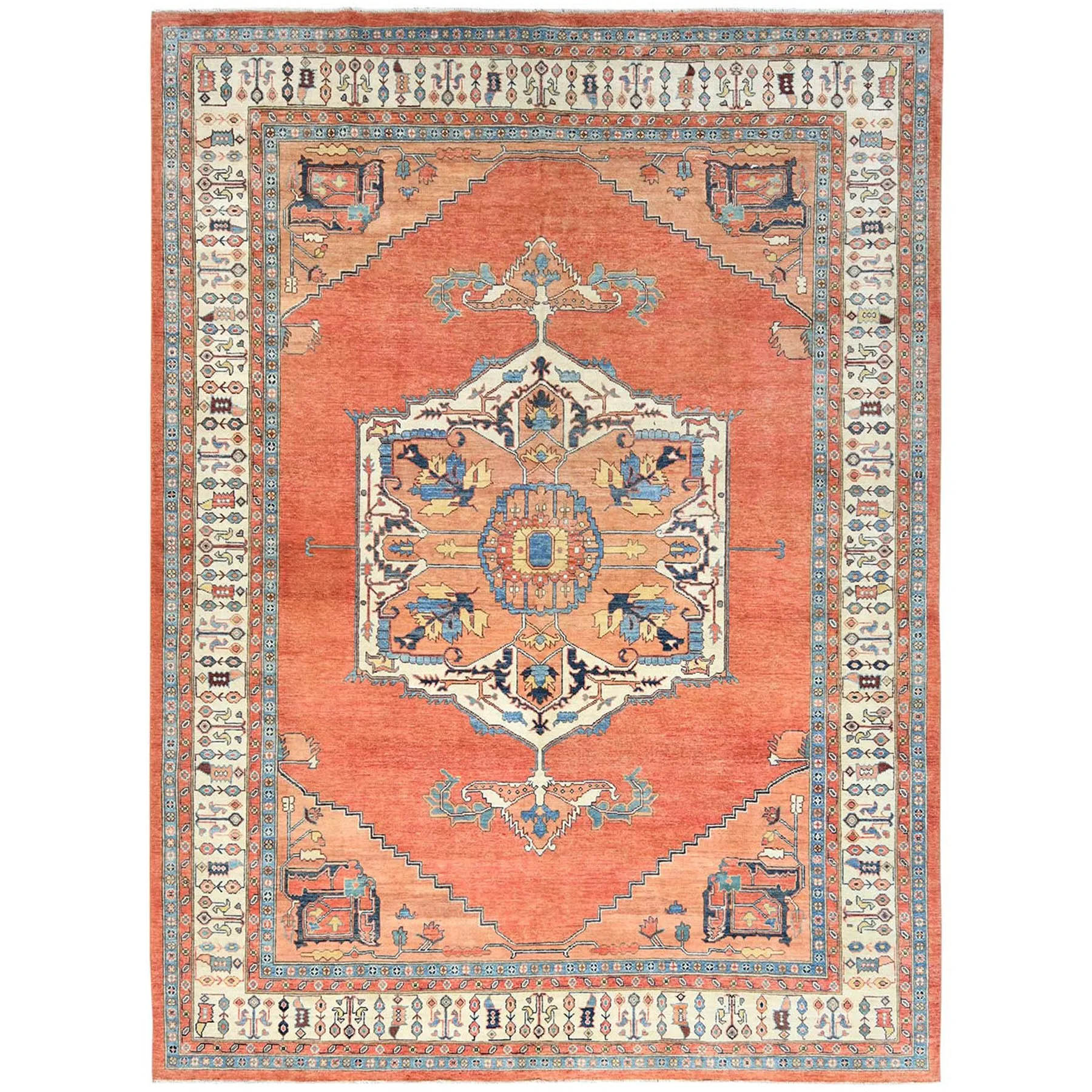 Hand-Knotted Peshawar Chobi Tabriz Design Handmade Wool Rug (Size 9.2 X 11.11) Cwral-9375