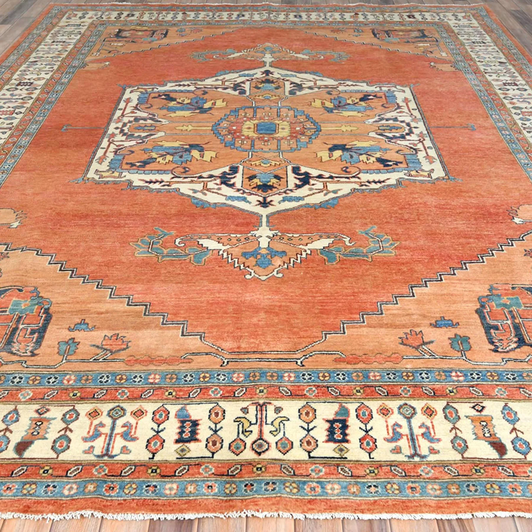 Hand-Knotted Peshawar Chobi Tabriz Design Handmade Wool Rug (Size 9.2 X 11.11) Cwral-9375