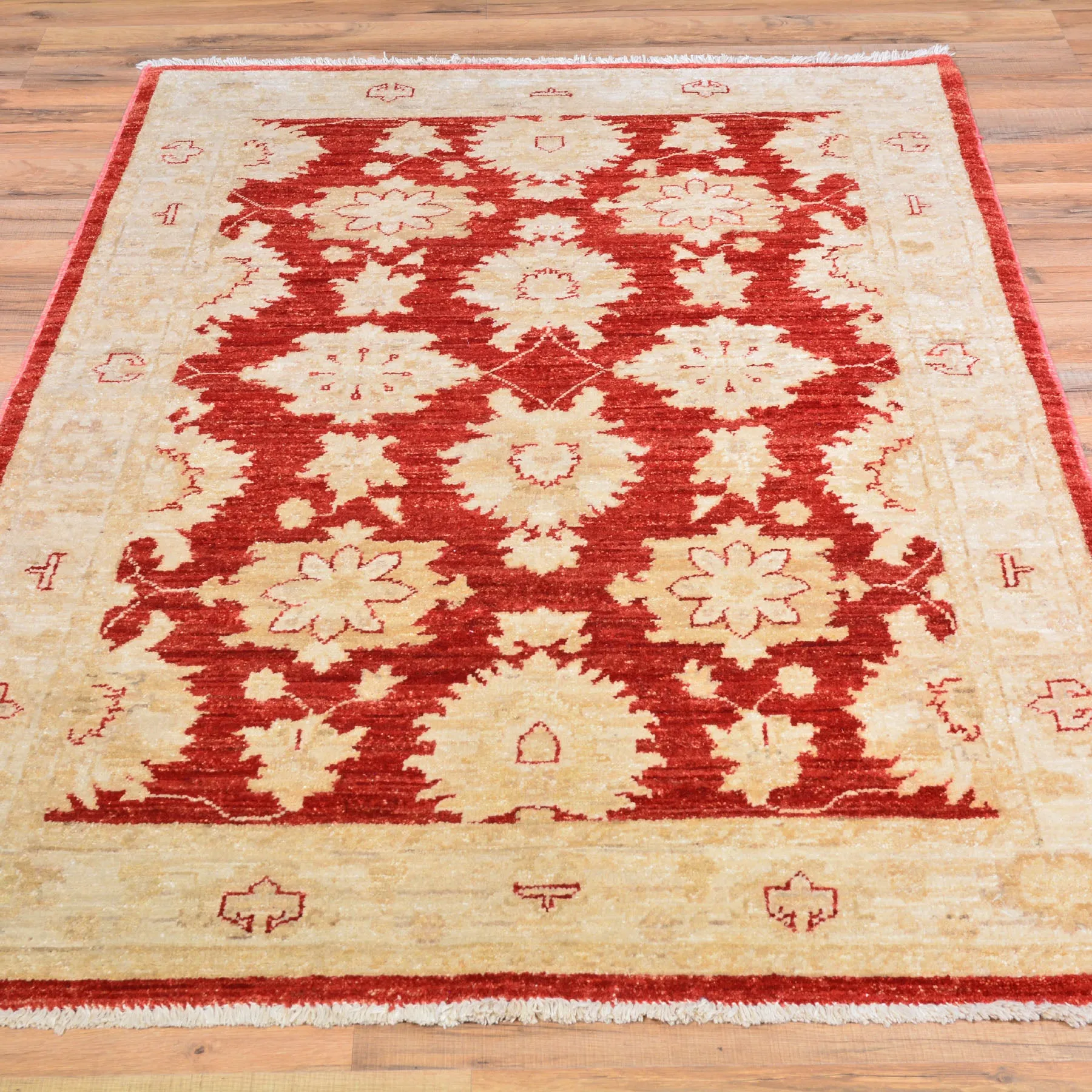 Hand-Knotted Peshawar Chobi Tribal Oushak Design Wool Rug (Size 3.3 X 5.1) Cwral-7728