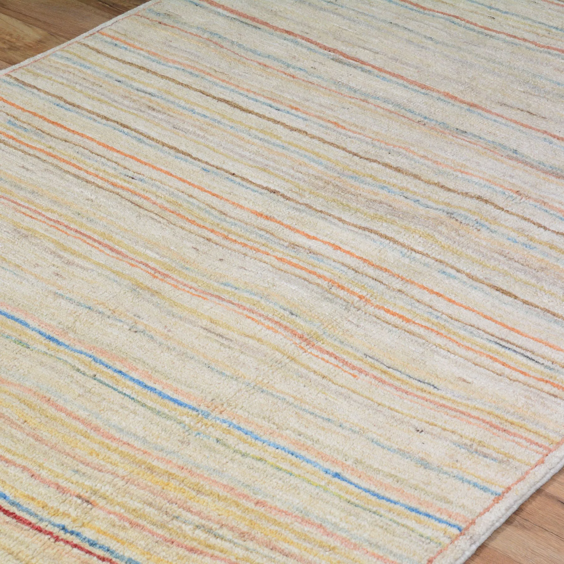 Hand-Knotted Peshawar Gabbeh Modern Design Handmade Wool Rug (Size 3.4 X 4.11) Brral-4710