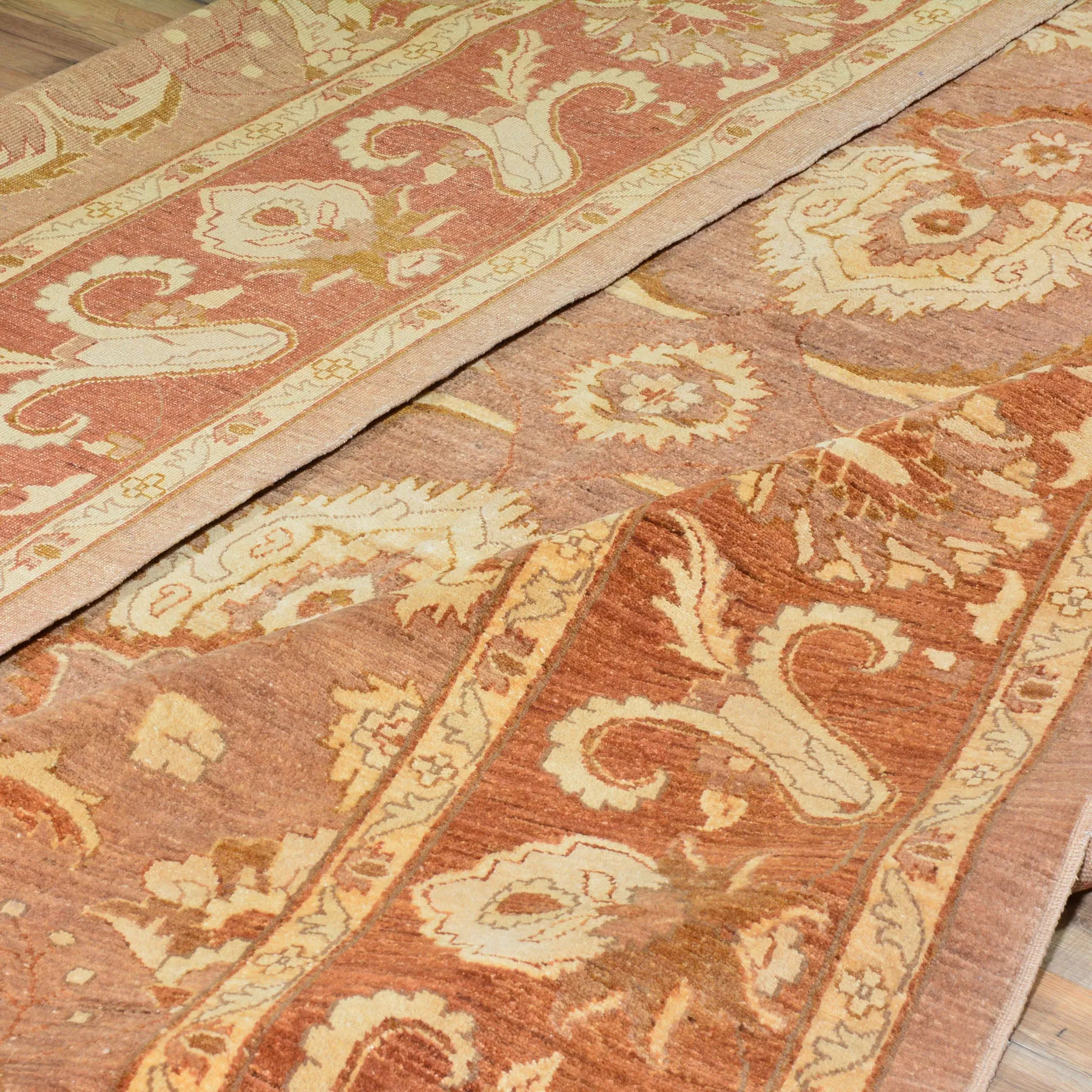 Hand-Knotted Peshawar Oushak Design Wool Rug (Size 10.2 X 13.8) Brral-4230