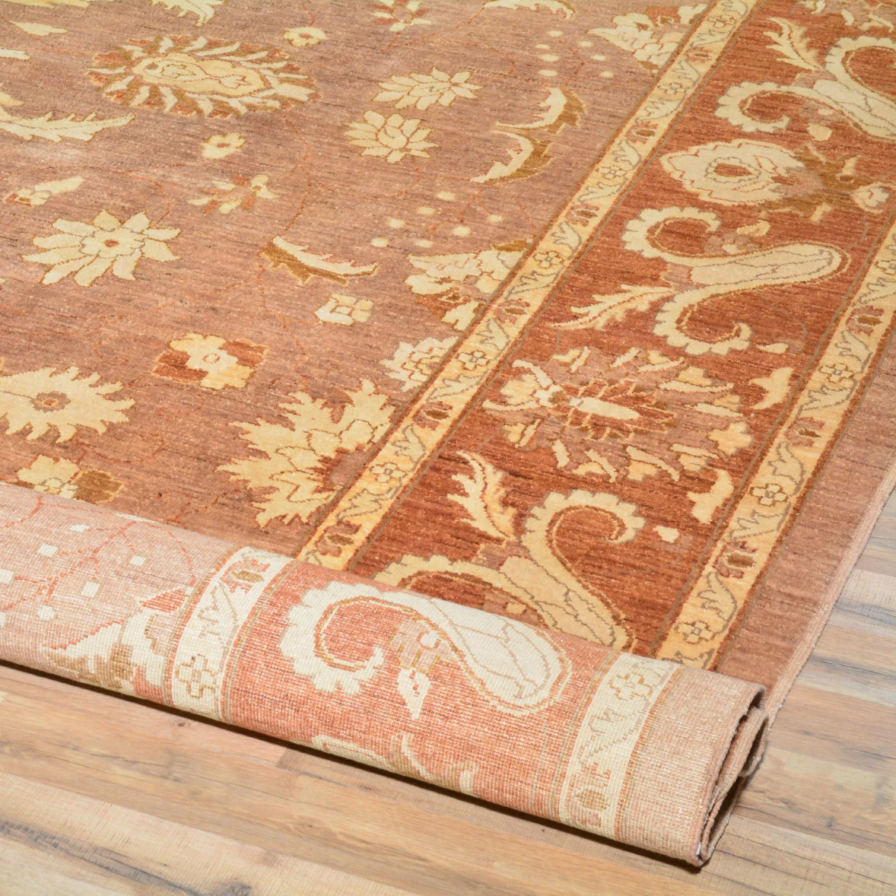 Hand-Knotted Peshawar Oushak Design Wool Rug (Size 10.2 X 13.8) Brral-4230