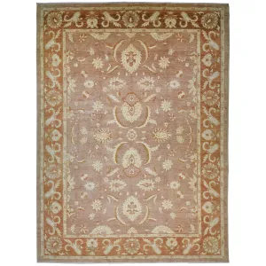 Hand-Knotted Peshawar Oushak Design Wool Rug (Size 10.2 X 13.8) Brral-4230