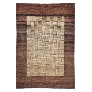 Hand-Knotted Peshawar Tribal Gabbeh Design Wool Rug (Size 5.11 X 8.7) Brral-909