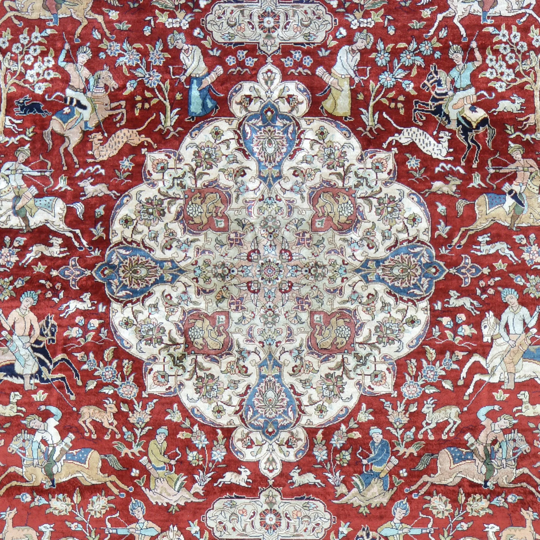 Hand Knotted pictorial Design Silk Handmade Rug (Size 5.7 X 8.1) Cwral-6810