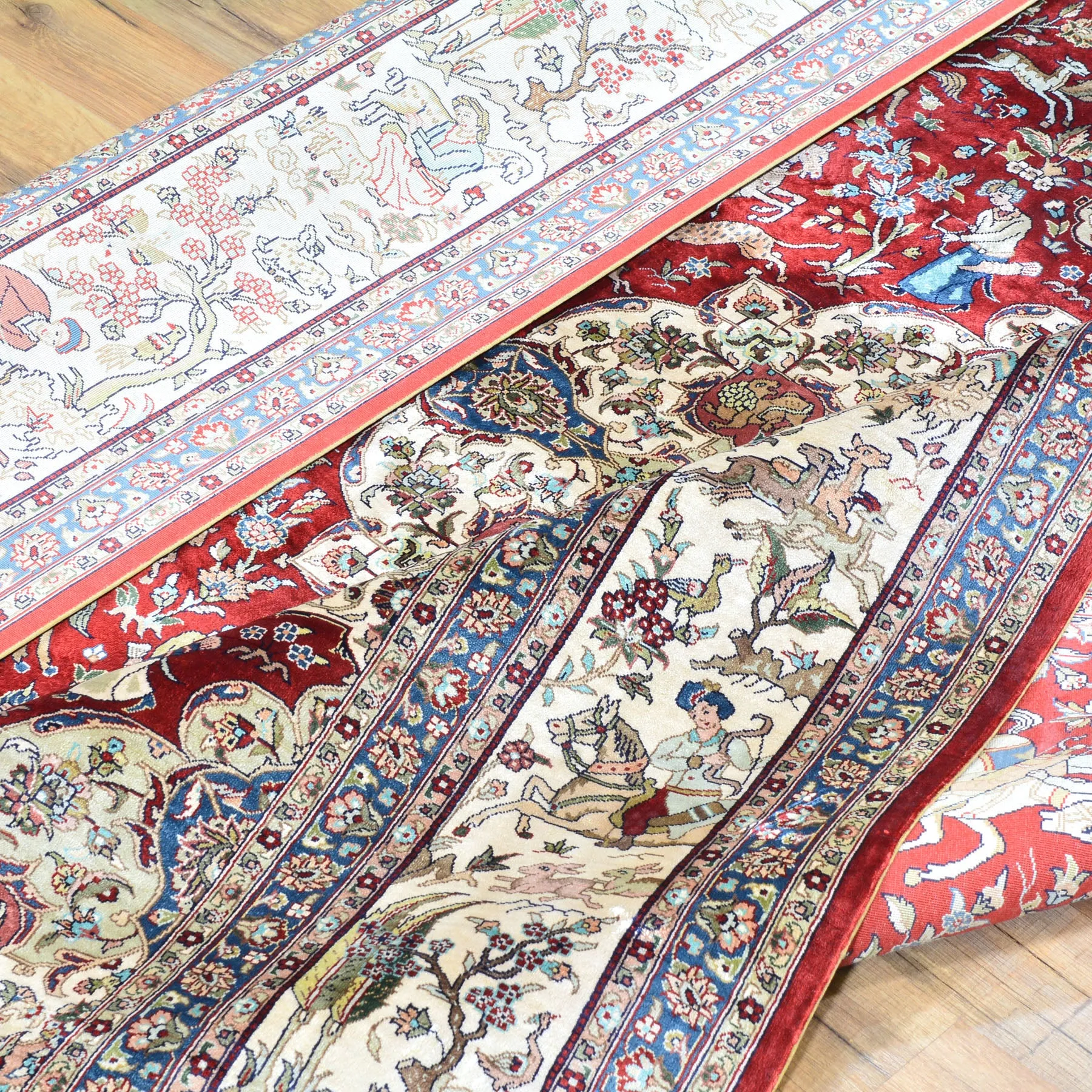 Hand Knotted pictorial Design Silk Handmade Rug (Size 5.7 X 8.1) Cwral-6810