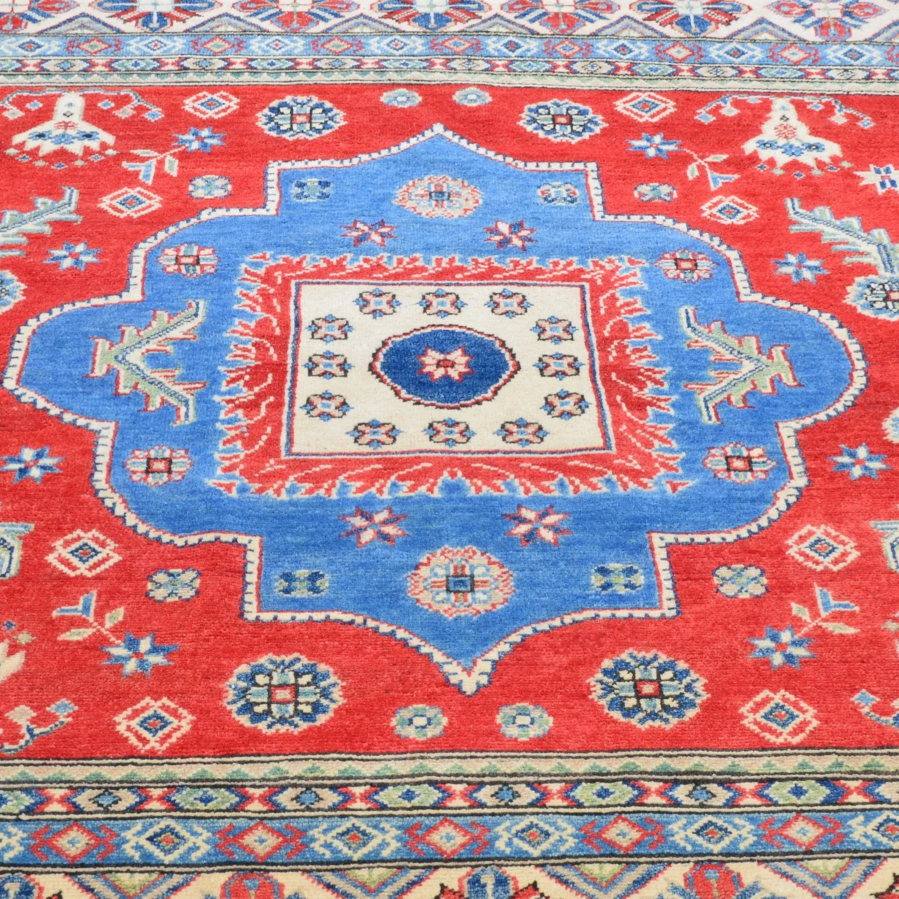 Hand-Knotted Square Kazak Caucasian Design Wool Rug (Size 6.3 X 6.7) Brral-3180