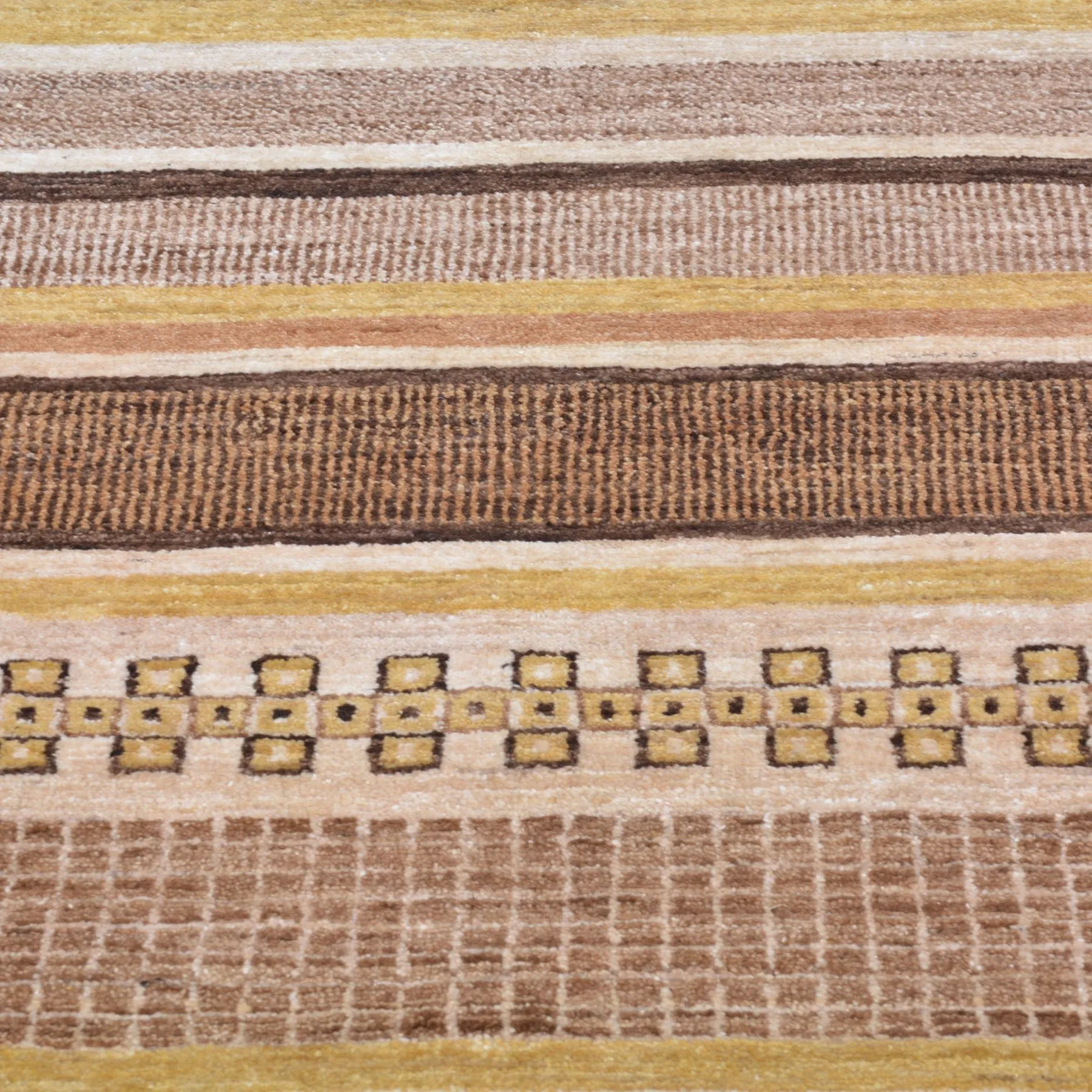 Hand-Knotted Striped Peshawar Gabbeh Wool Handmade Rug (Size 8.0 X 10.1) Brral-2556