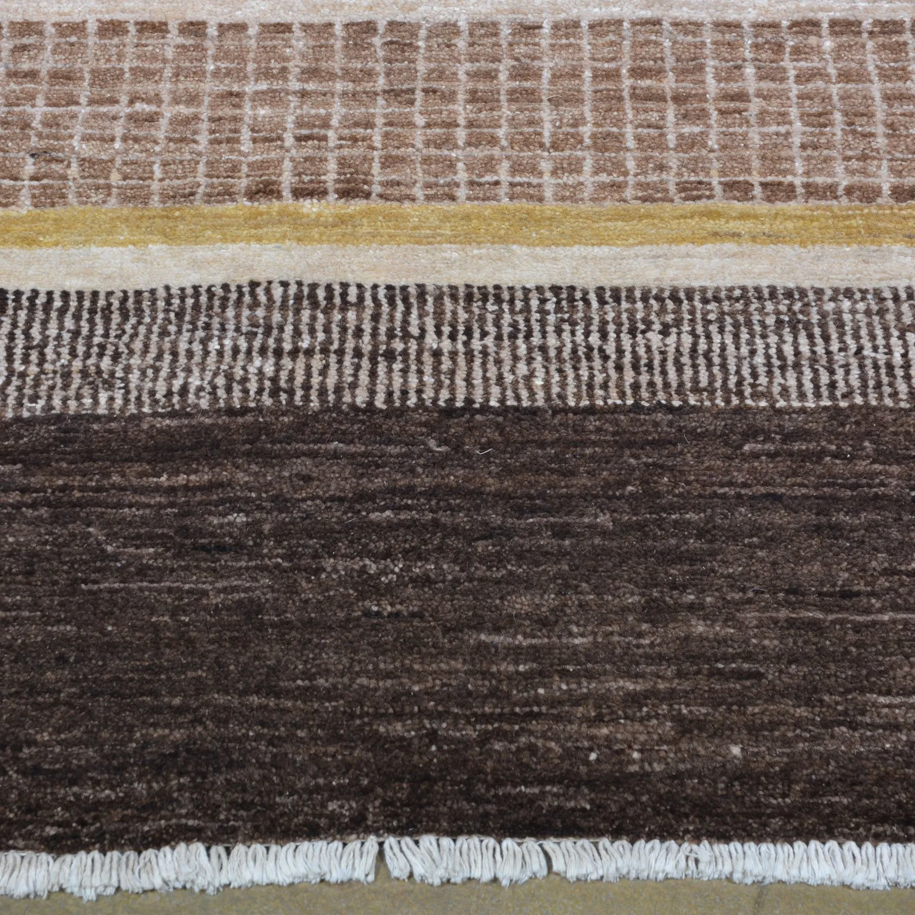 Hand-Knotted Striped Peshawar Gabbeh Wool Handmade Rug (Size 8.0 X 10.1) Brral-2556