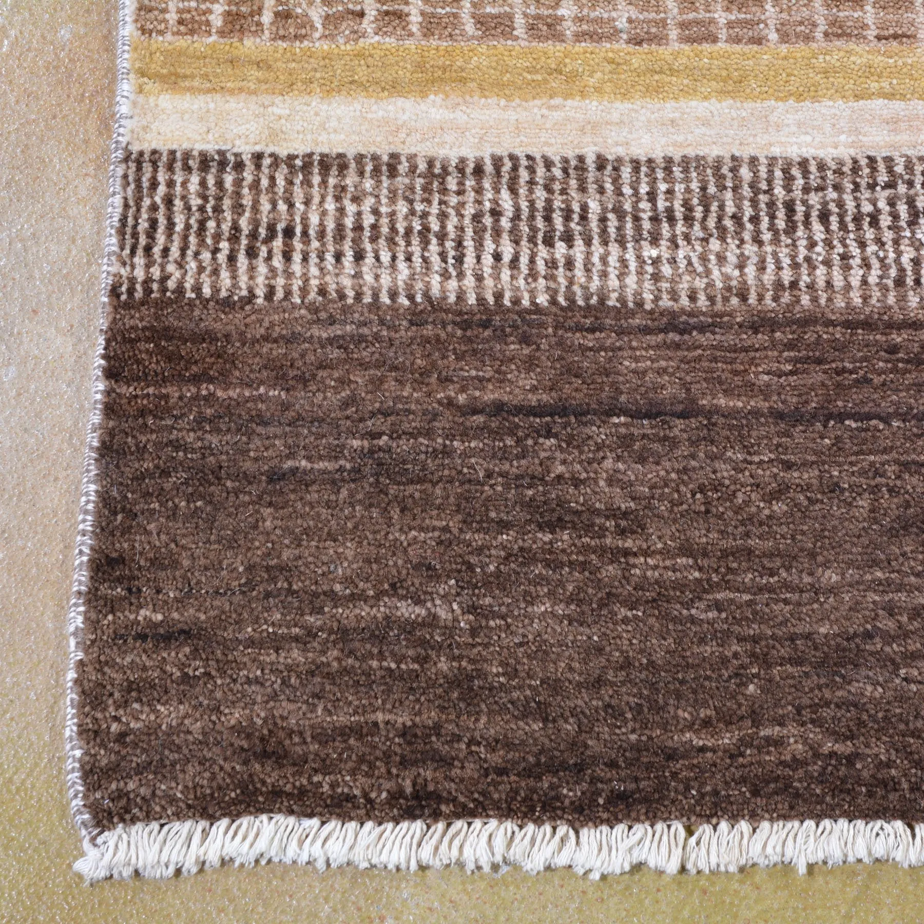 Hand-Knotted Striped Peshawar Gabbeh Wool Handmade Rug (Size 8.0 X 10.1) Brral-2556