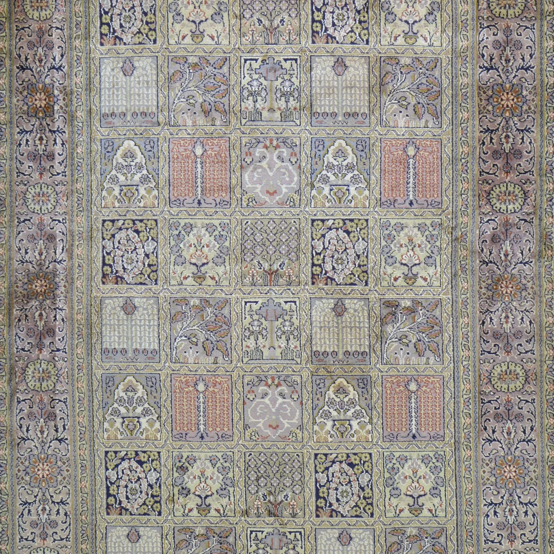 Hand-Knotted Traditional Design Kashmiri Silk Handmade Rug (Size 4.1 X 6.3) Cwral-9168