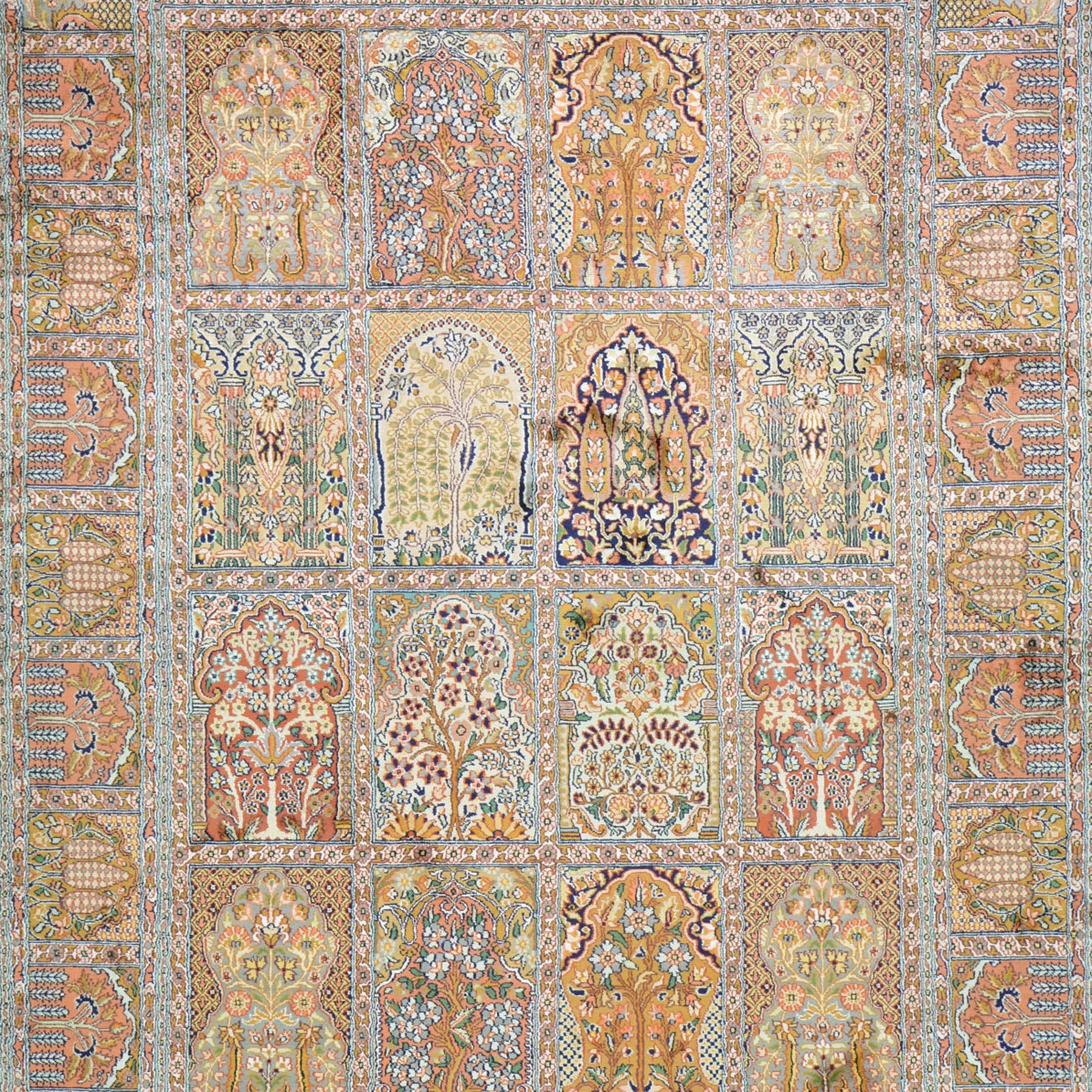 Hand-Knotted Traditional Design Kashmiri Silk Handmade Rug (Size 5.1 X 7.2) Cwral-9216