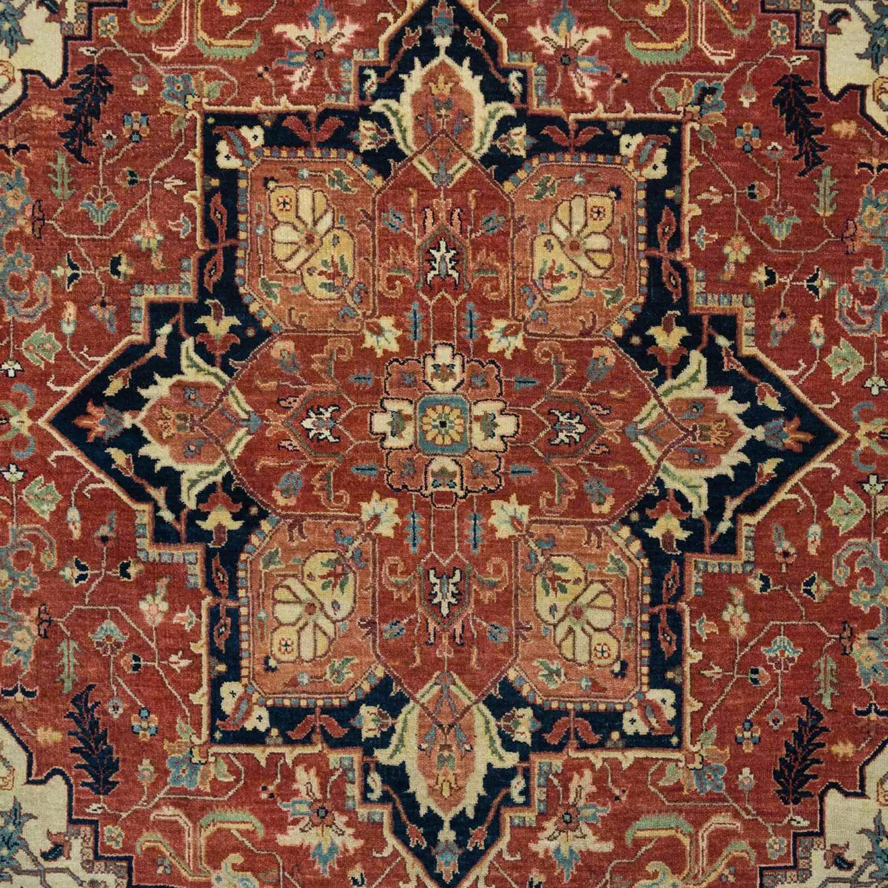 Hand-Knotted Traditional Heriz Design Oriental Handmade Wool Rug (Size 6.1 X 9.2) Cwral-10419