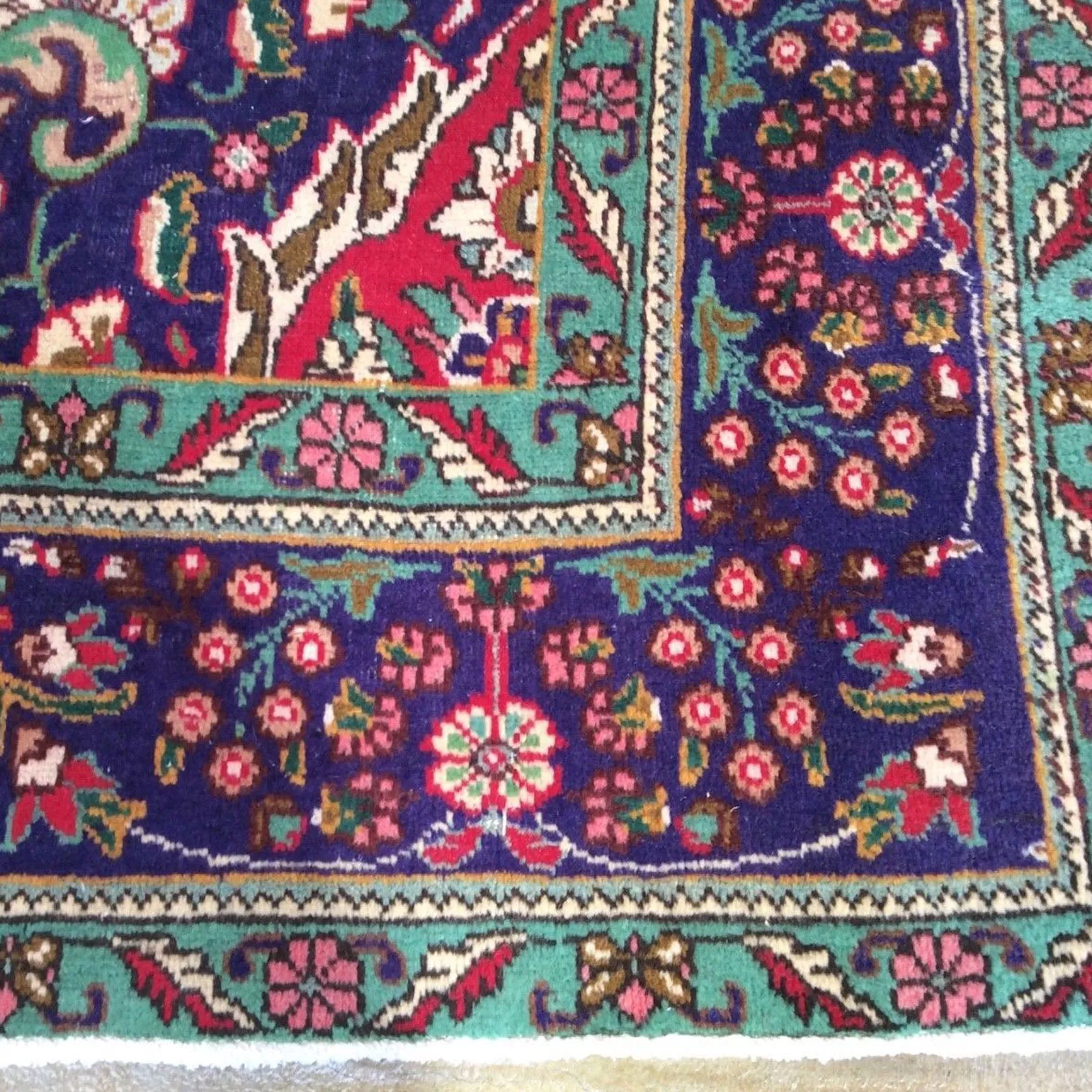 Hand-Knotted Traditional Mahal Design Wool Rug (Size 9.8 X 13.5) Brrsf-564