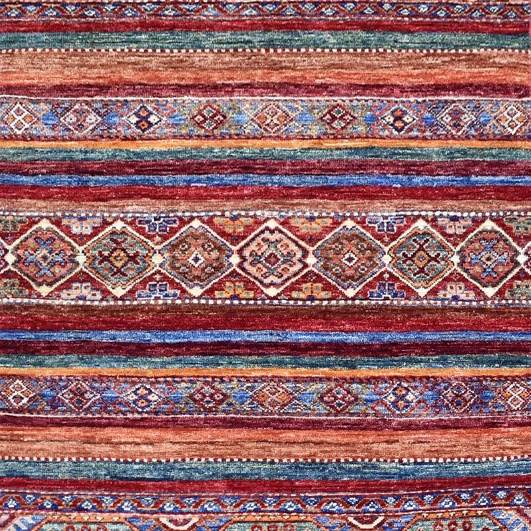 Hand-Knotted Tribal Afghan Design Handmade Wool Rug (Size 2.10 X 4.3) Cwral-8880