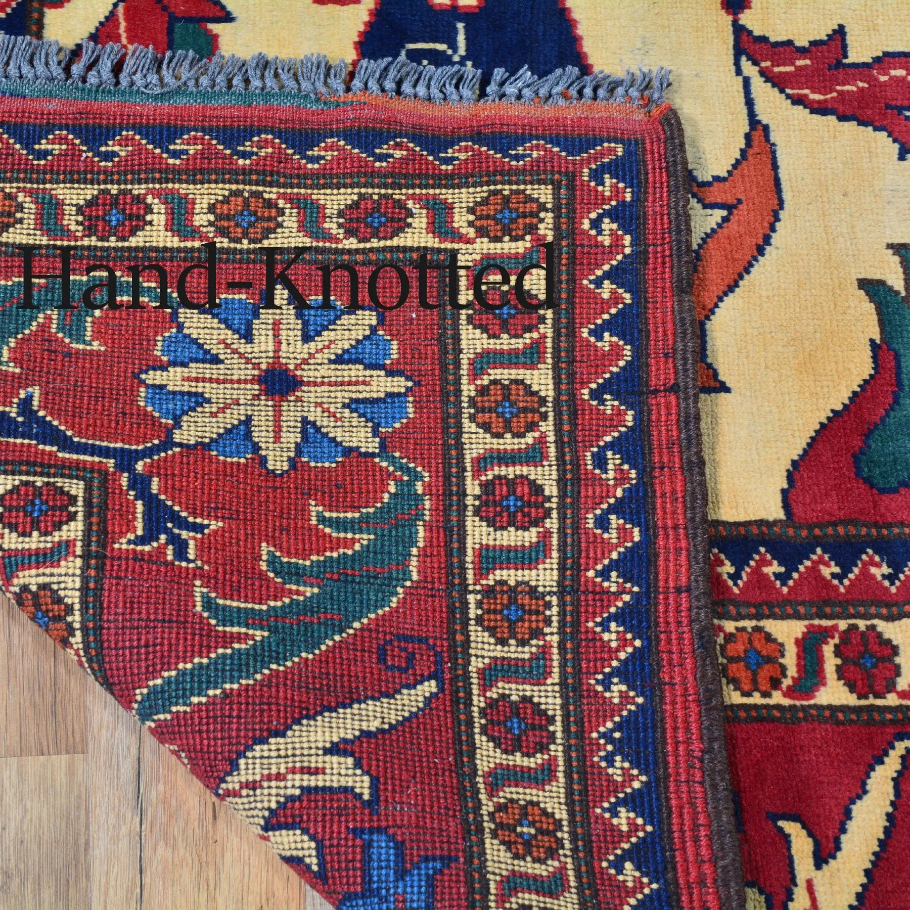Hand-Knotted Tribal Afghan Karagai Wool Handmade Rug (Size 6.10 X 9.3) Brral-405