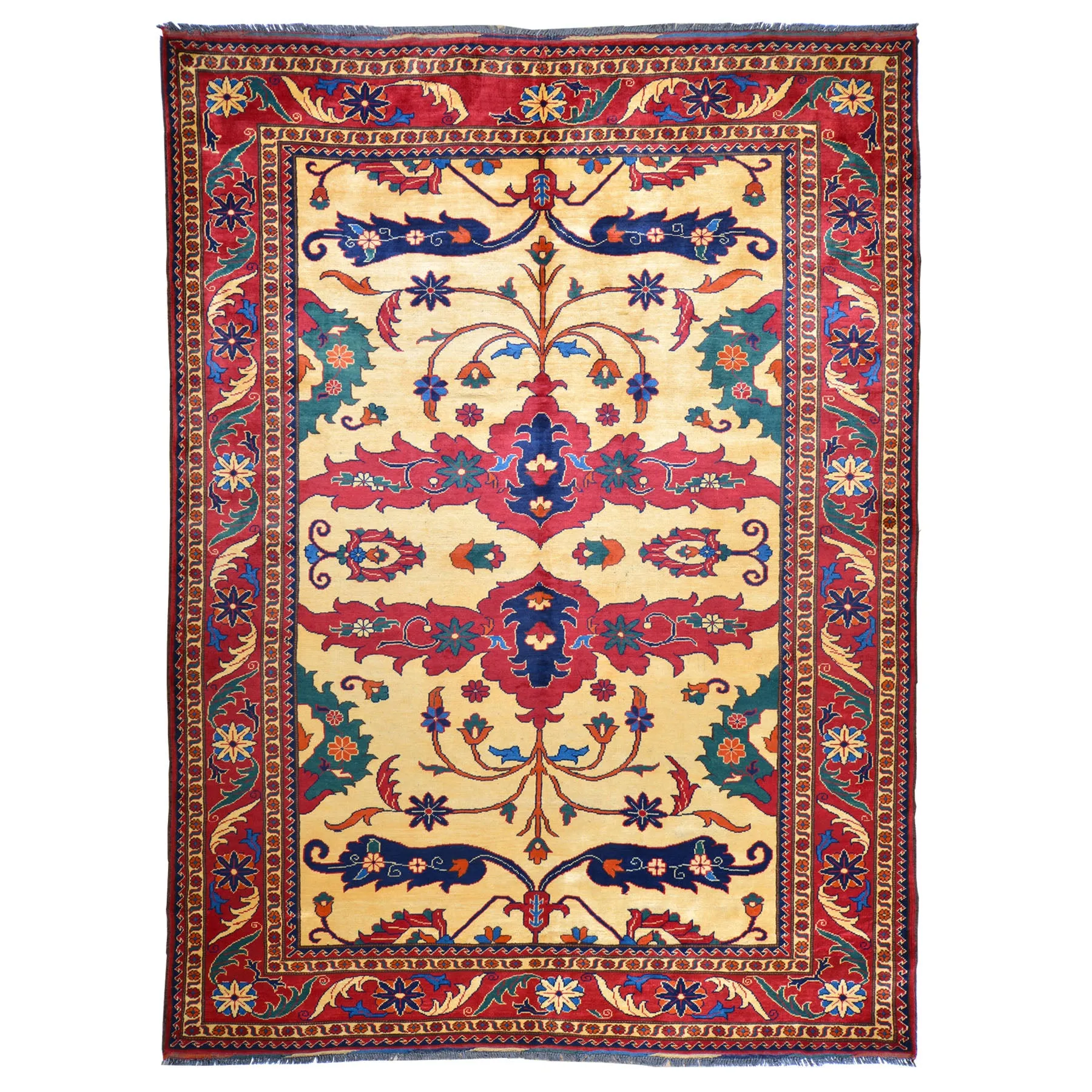 Hand-Knotted Tribal Afghan Karagai Wool Handmade Rug (Size 6.10 X 9.3) Brral-405
