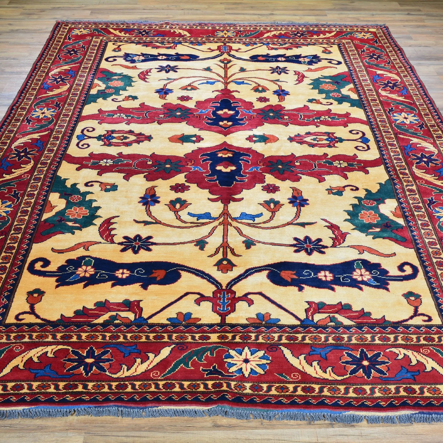 Hand-Knotted Tribal Afghan Karagai Wool Handmade Rug (Size 6.10 X 9.3) Brral-405