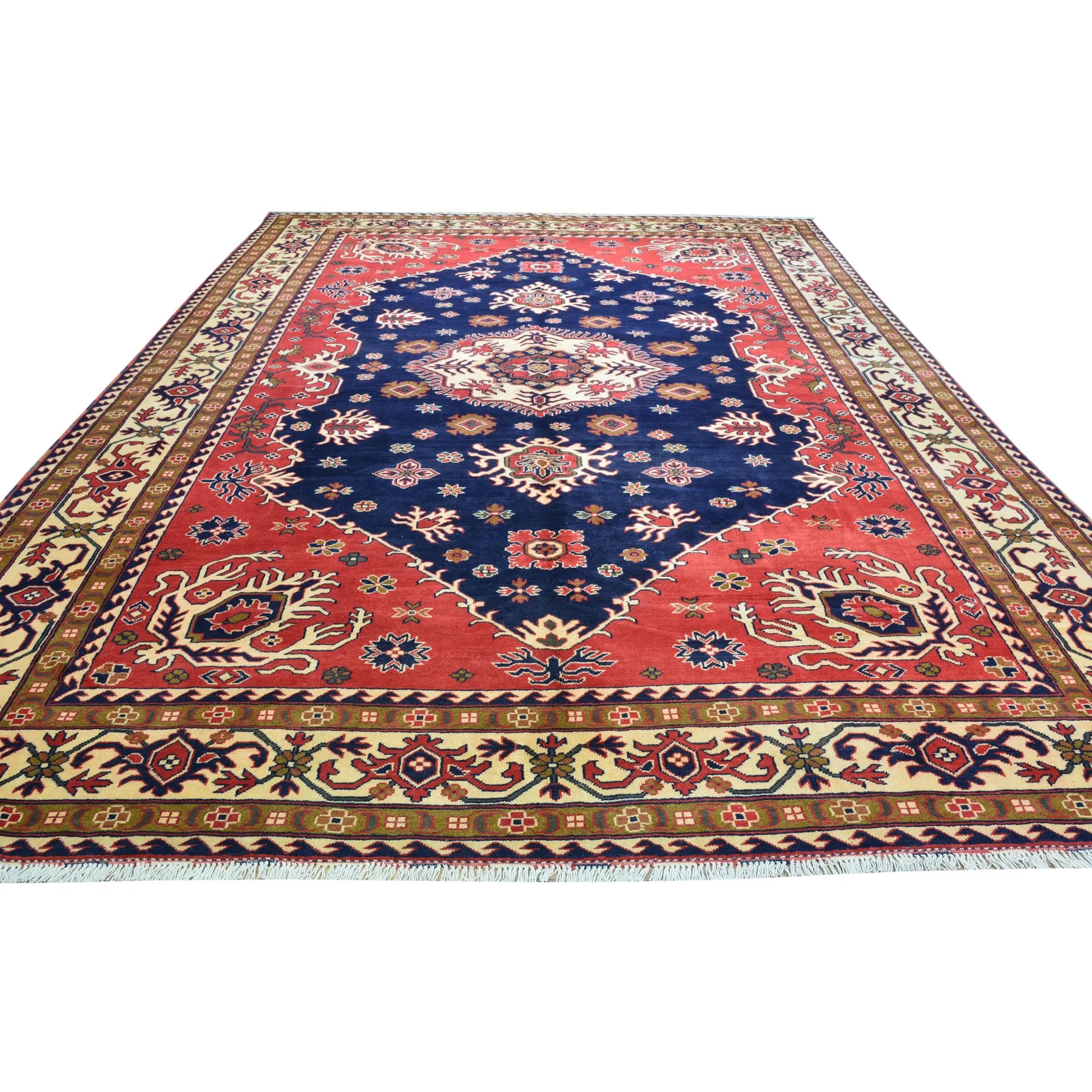 Hand-Knotted Tribal Afghan Karagai Wool Handmade Rug (Size 8.2 X 12.2) Cwral-8223