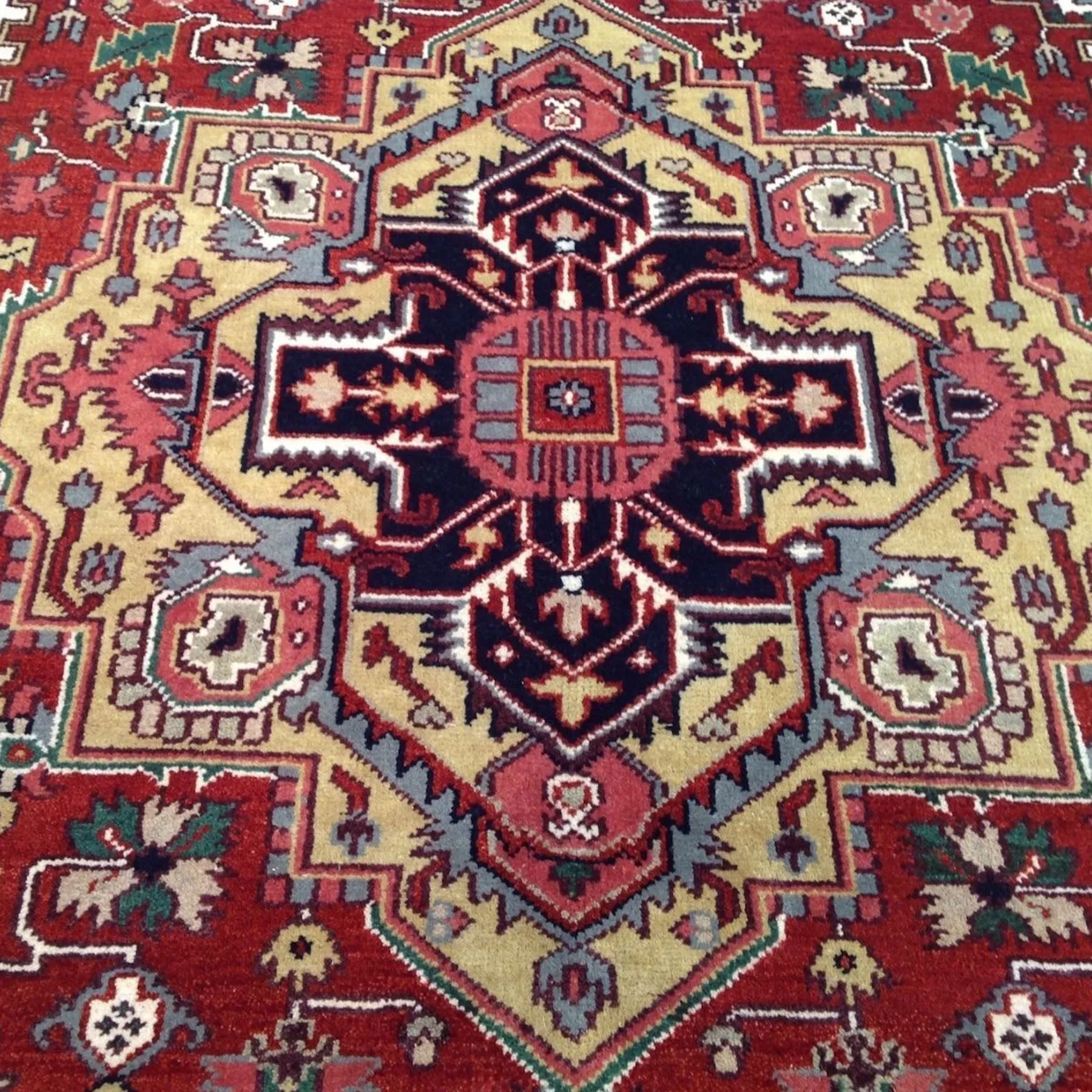 Hand-Knotted Tribal Heriz Serapi Design Wool Rug (Size 6.0 X 9.2) Brral-306