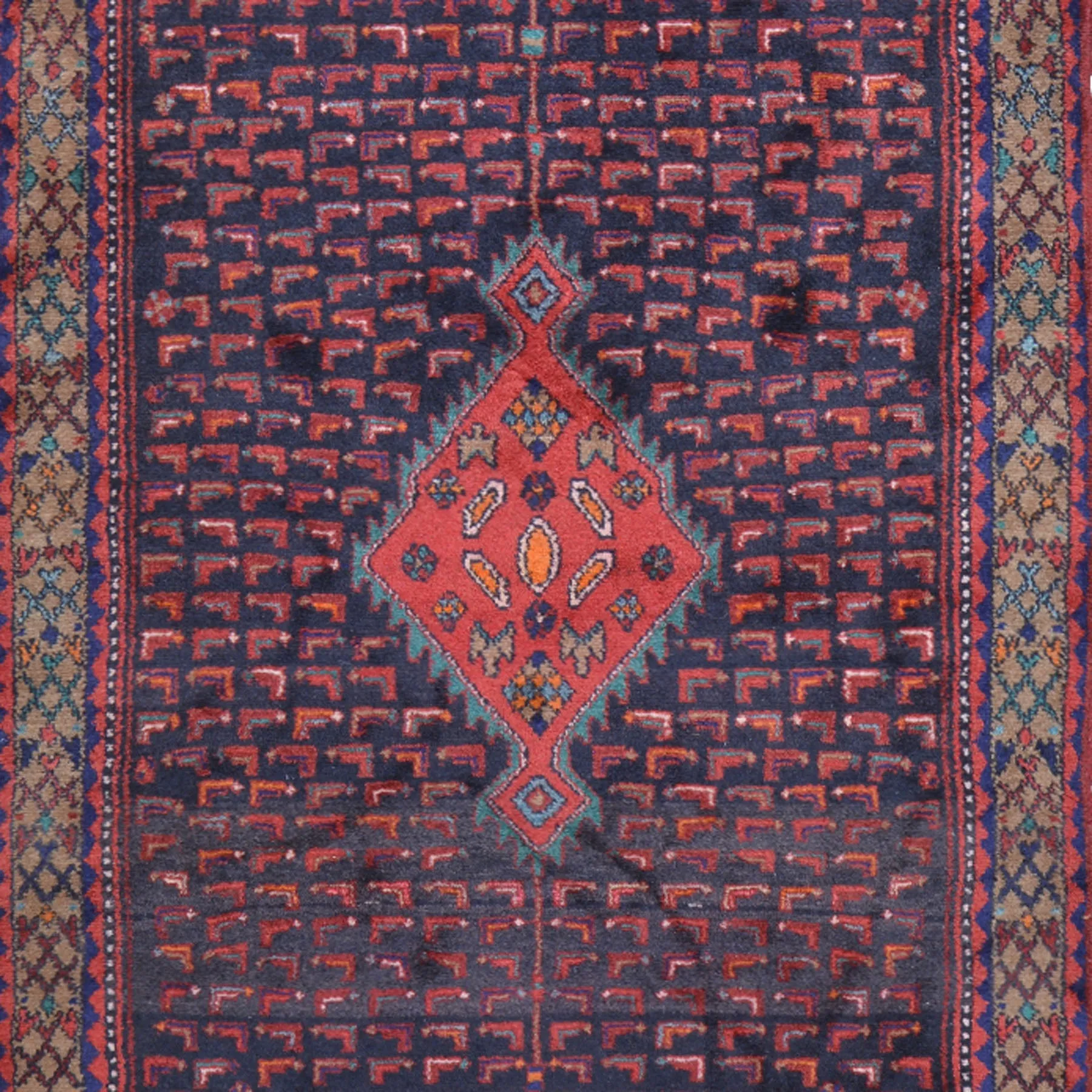 Hand-Knotted Tribal Persian Traditional Handmade Oriental Wool Rug (Size 4.2 X 9.10) Cwral-1428