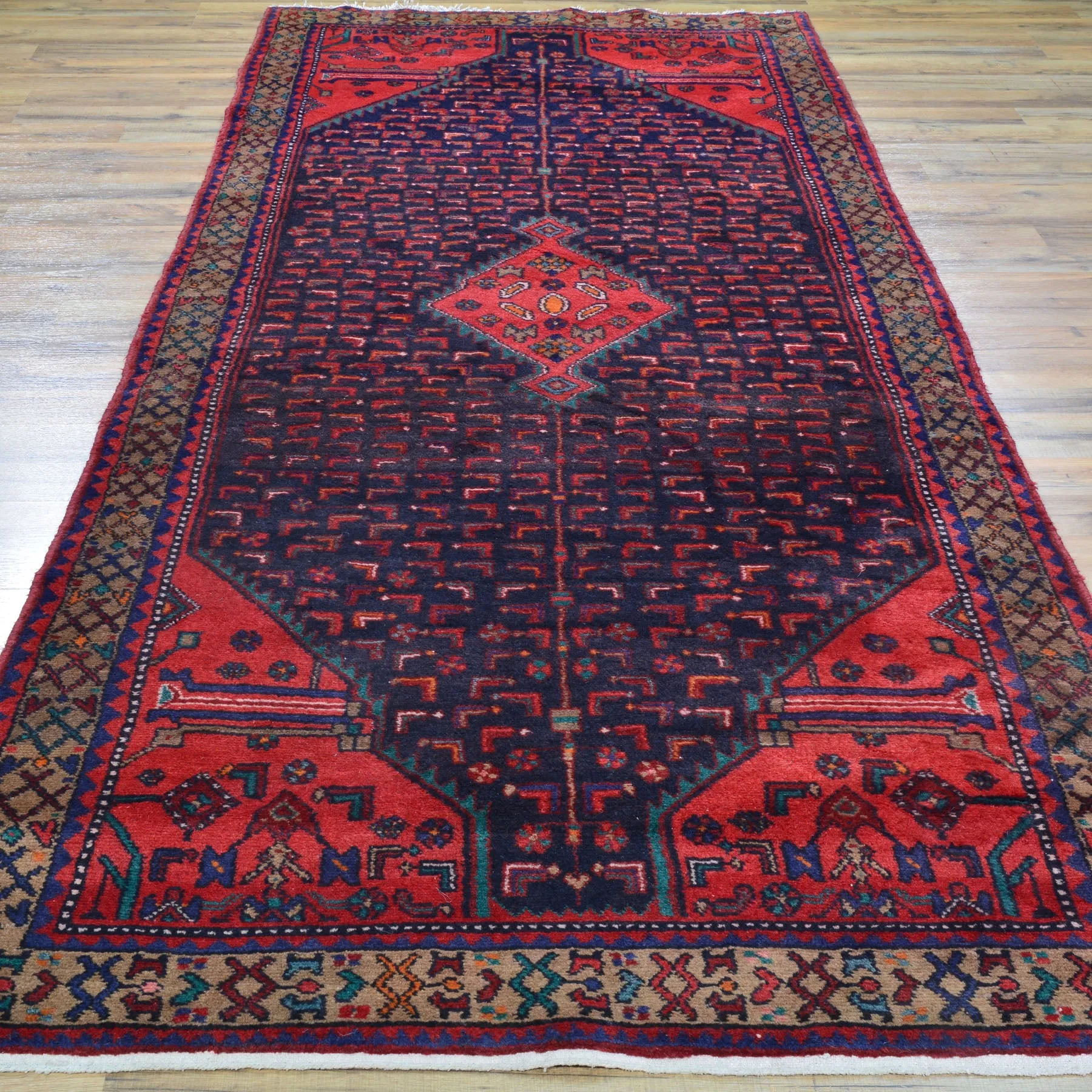 Hand-Knotted Tribal Persian Traditional Handmade Oriental Wool Rug (Size 4.2 X 9.10) Cwral-1428