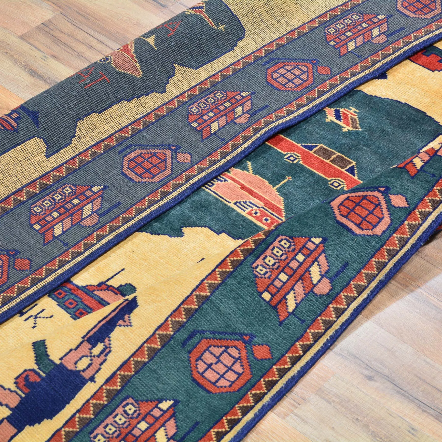 Hand-Knotted Tribal War Design Handmade wool Rug (Size 3.11 X 6.2) Brral-585