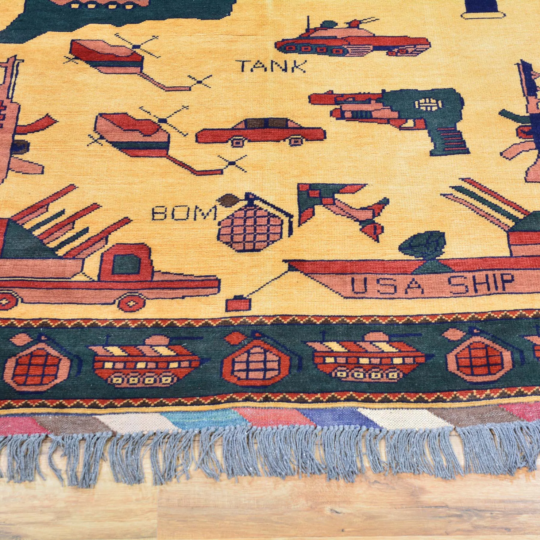 Hand-Knotted Tribal War Design Handmade wool Rug (Size 3.11 X 6.2) Brral-585