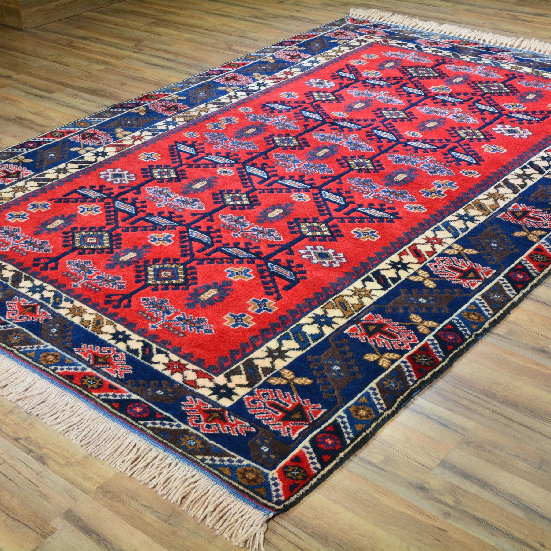 Hand-Knotted Turkish Taban Traditional Tribal Handmade Wool Rug (Size 6.7 X 9.5) Cwral-6813