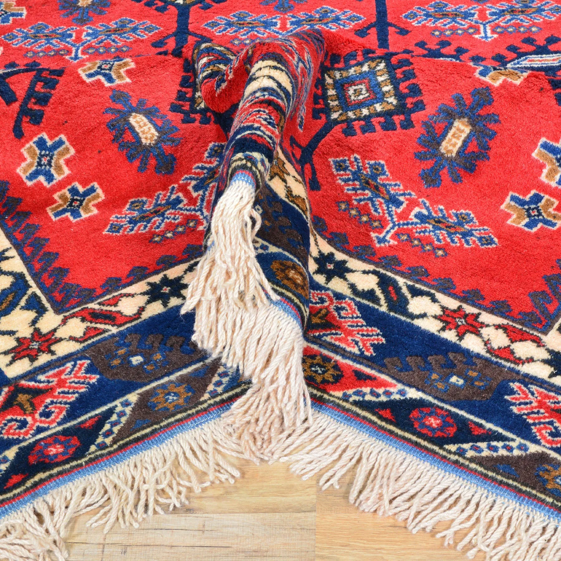 Hand-Knotted Turkish Taban Traditional Tribal Handmade Wool Rug (Size 6.7 X 9.5) Cwral-6813