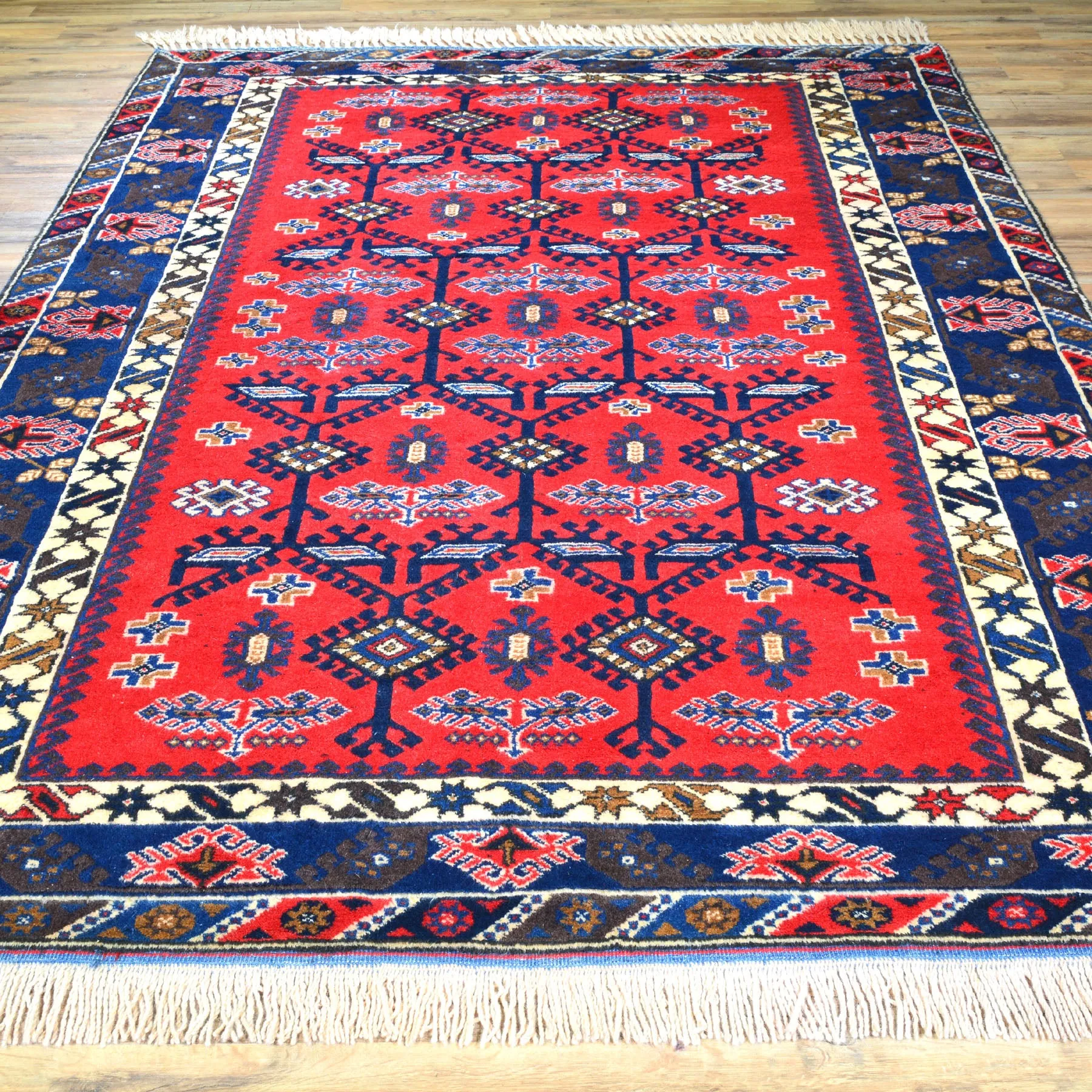 Hand-Knotted Turkish Taban Traditional Tribal Handmade Wool Rug (Size 6.7 X 9.5) Cwral-6813