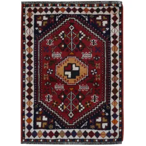 Hand-Knotted Vintage Persian Shiraz Oriental Handmade Wool Rug (Size 2.3 X 3.0) Cwral-10443