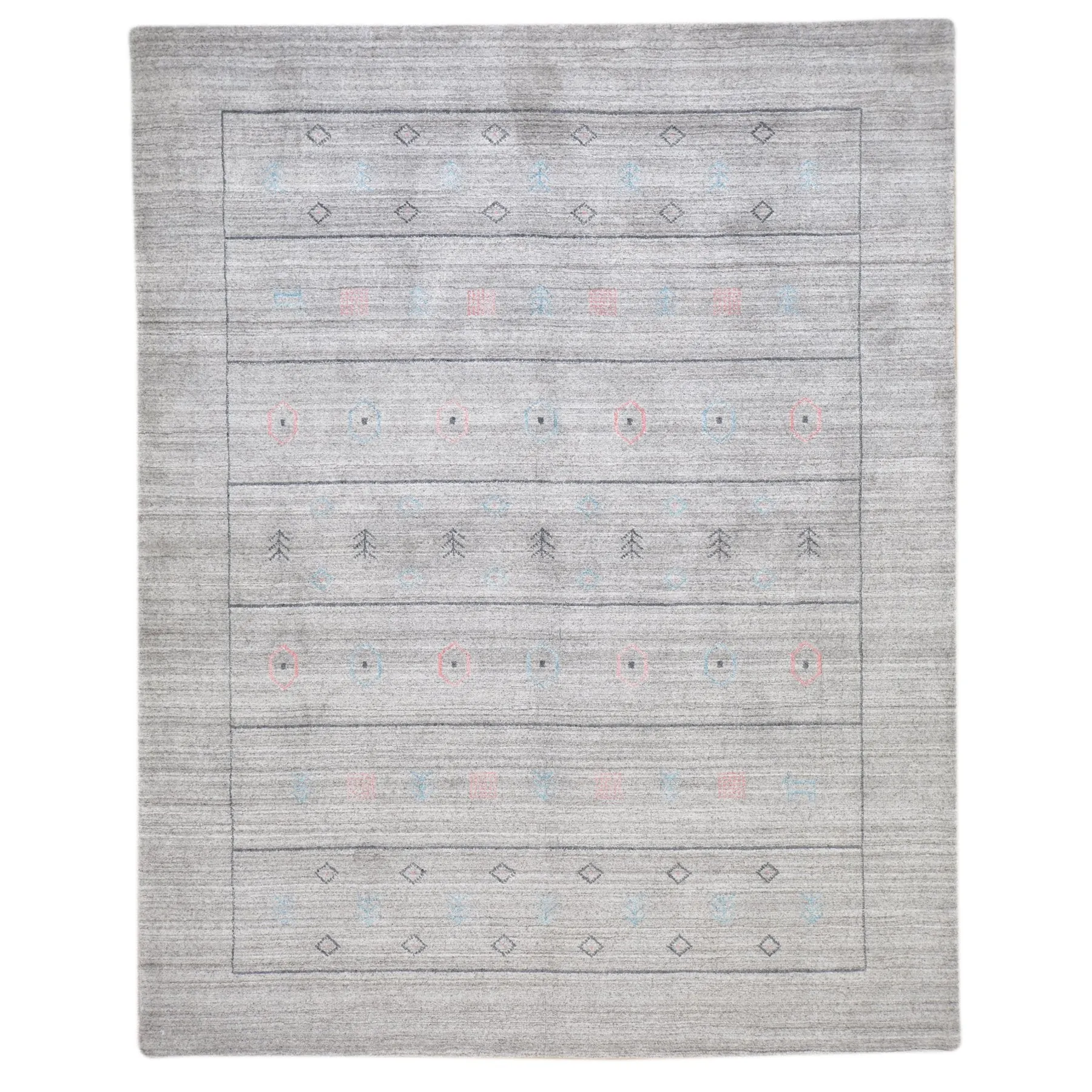 Hand-Loomed Bamboo Silk Modern Contemporary Gabbeh Rug (Size 5.3 X 7.0) Brral-762
