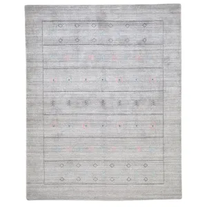 Hand-Loomed Bamboo Silk Modern Contemporary Gabbeh Rug (Size 5.3 X 7.0) Brral-762