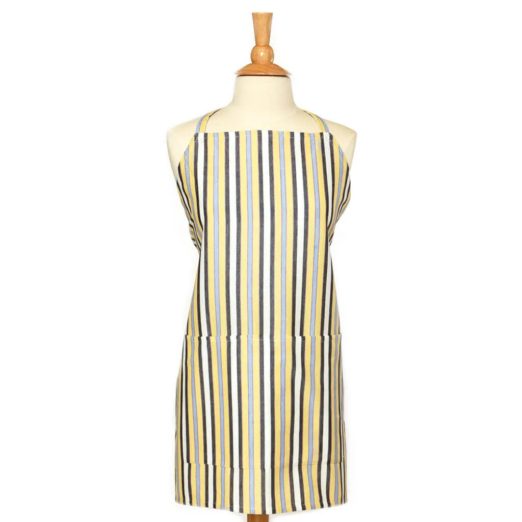 Hand Woven Bib Apron | Country French Stripes
