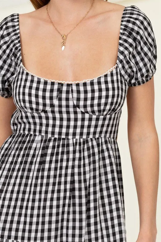 HYFVE Somewhere to Go Tie-Back Gingham Print Maxi Dress