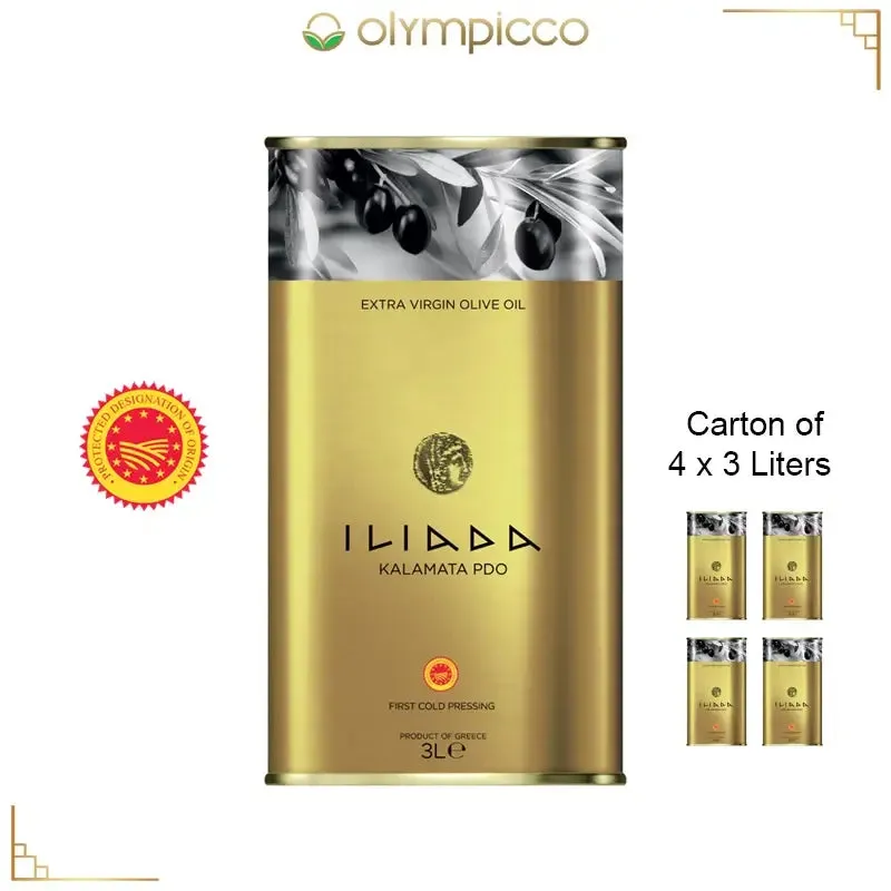 Iliada Kalamata PDO Extra Virgin Olive Oil Golden Selection - 3L Tin