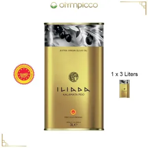 Iliada Kalamata PDO Extra Virgin Olive Oil Golden Selection - 3L Tin