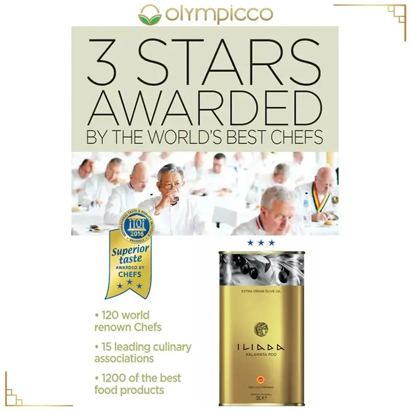 Iliada Kalamata PDO Extra Virgin Olive Oil Golden Selection - 3L Tin