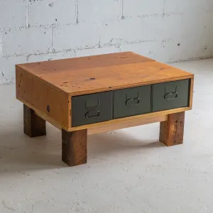Industrial 3 Drawer Coffee Table | Reclaimed Wood