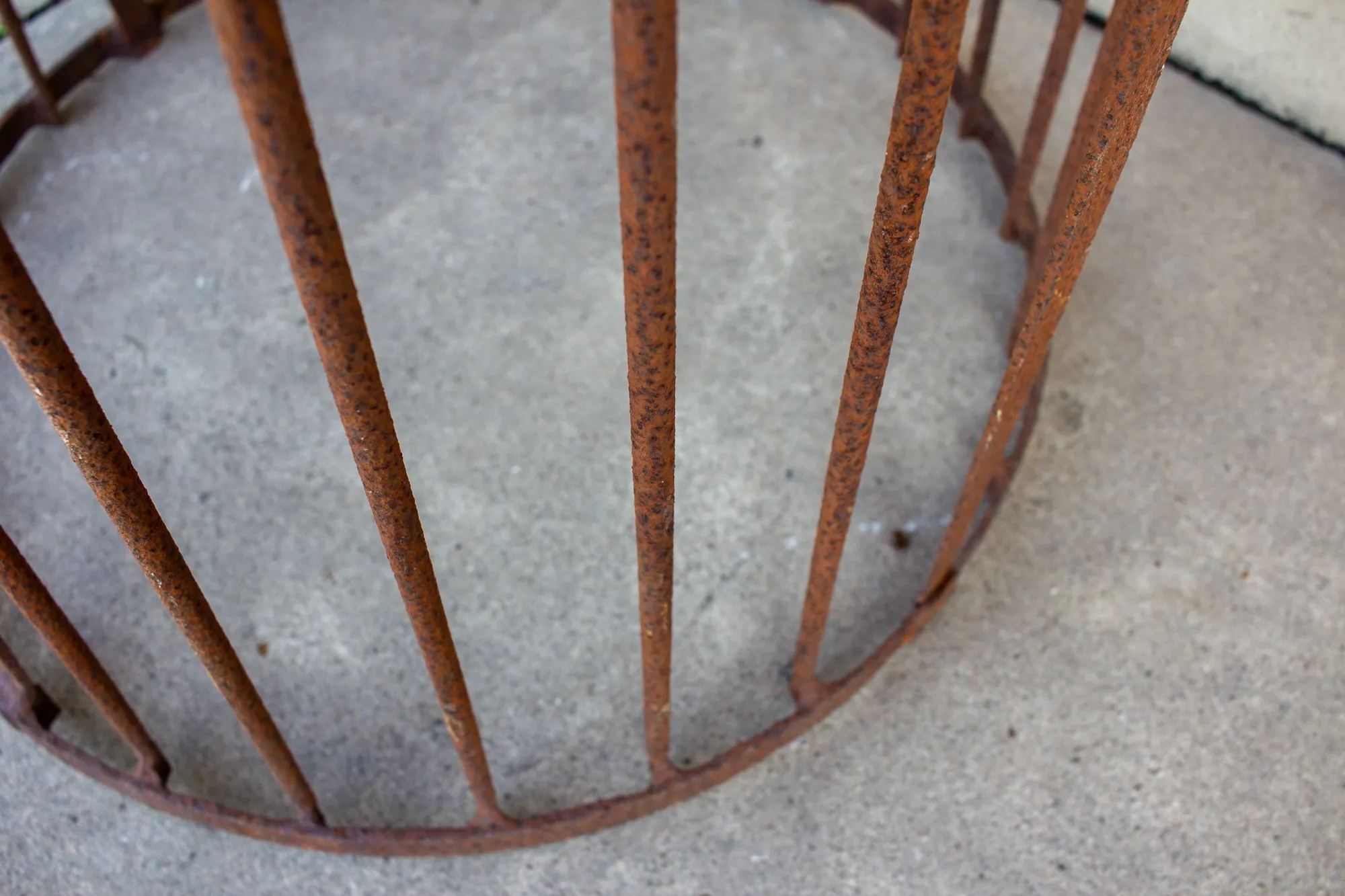 Industrial Antique British Iron Manhole Cover and Drain Side Table