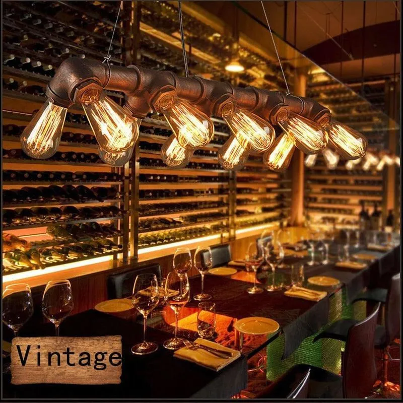 Industrial Steampunk Pendant Lamp - 10 Light Sources