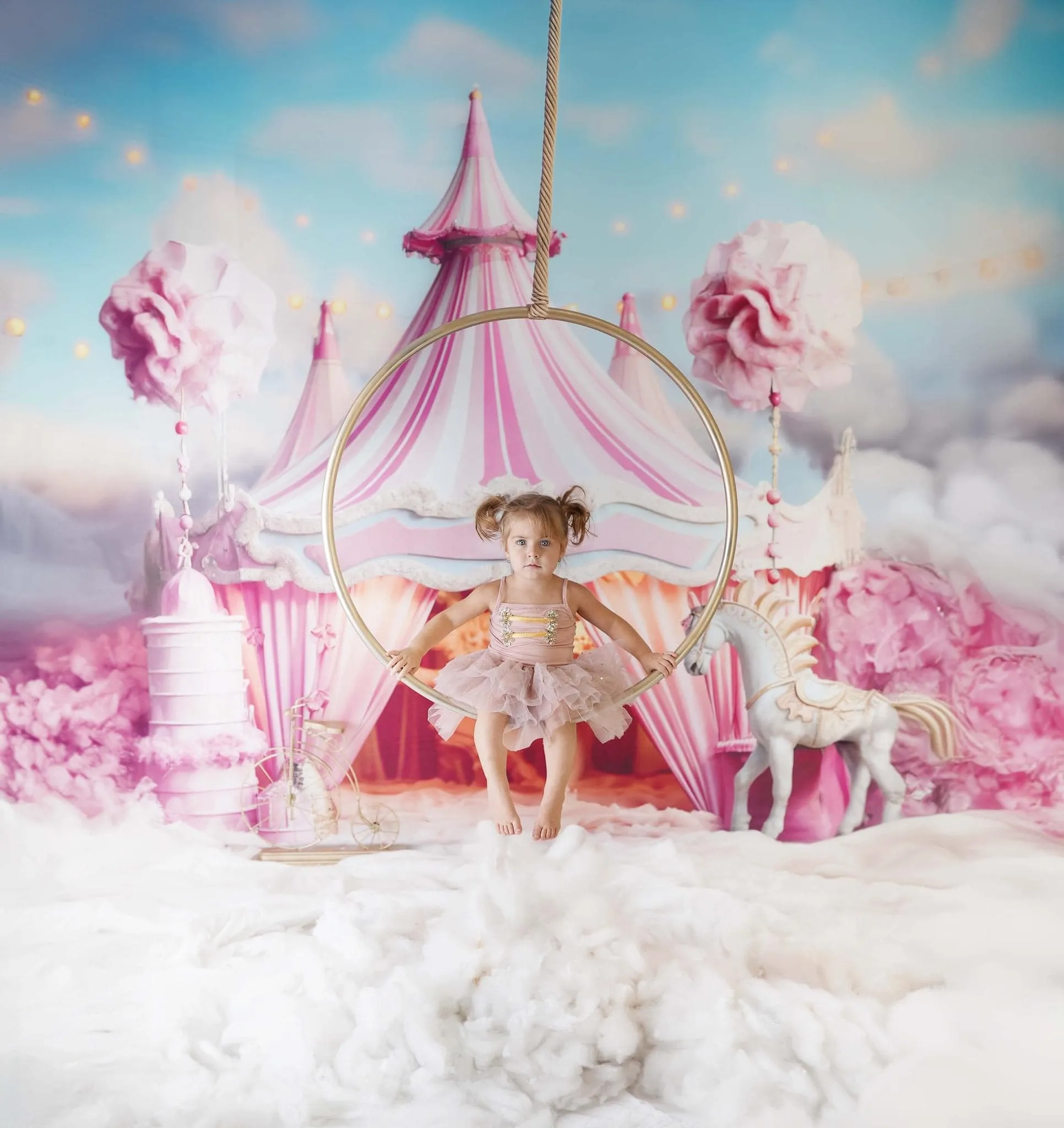 Kate Fantasy Pink Unicorn Circus Backdrop for Photography