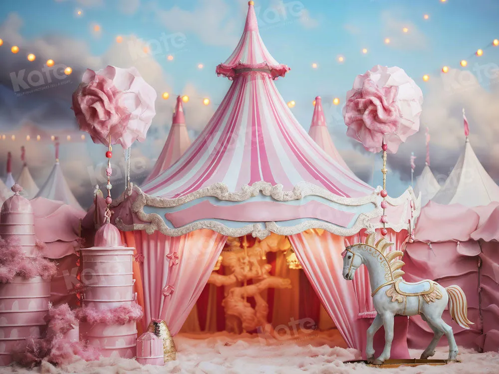 Kate Fantasy Pink Unicorn Circus Backdrop for Photography