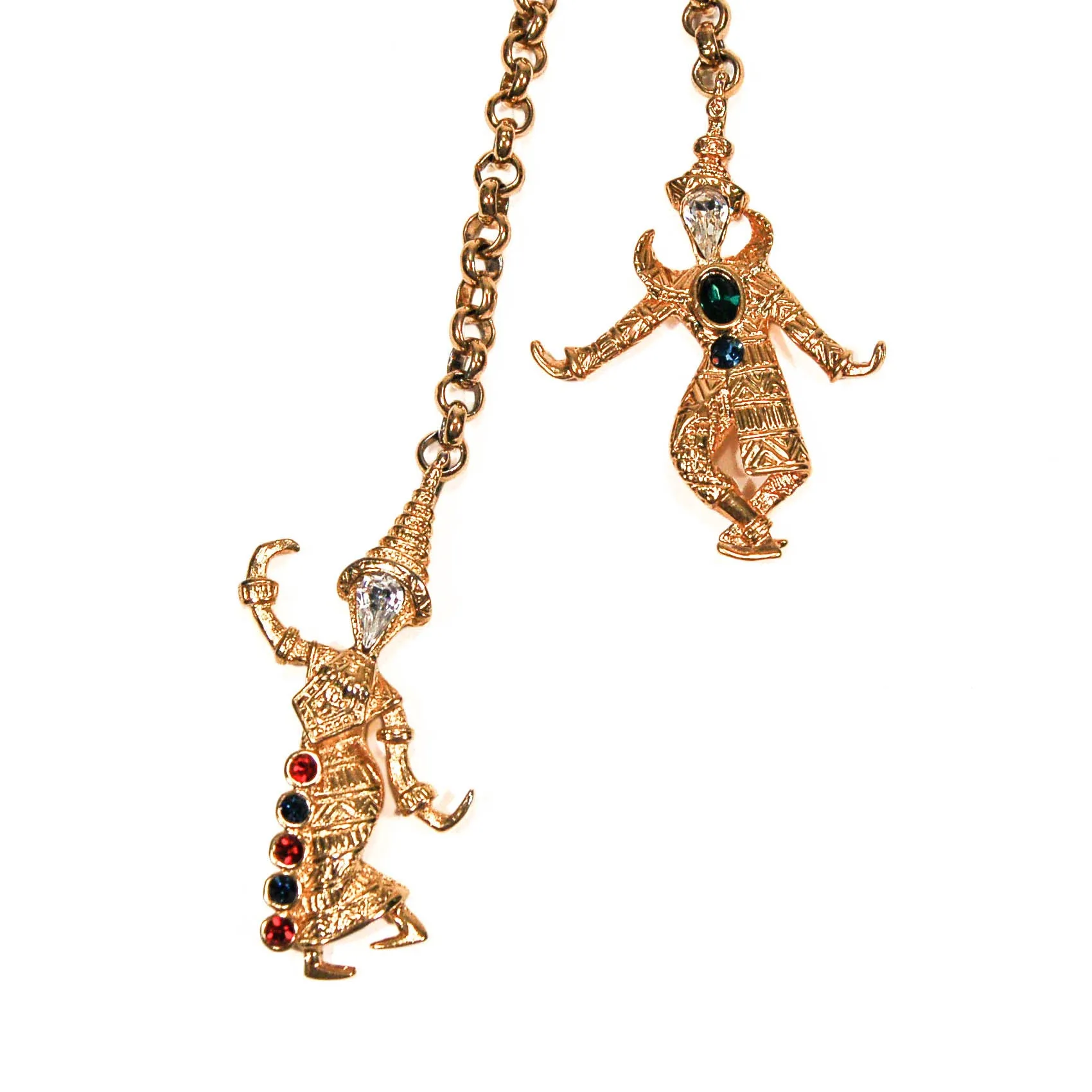 KJL Thai Dancers Necklace and Brooch