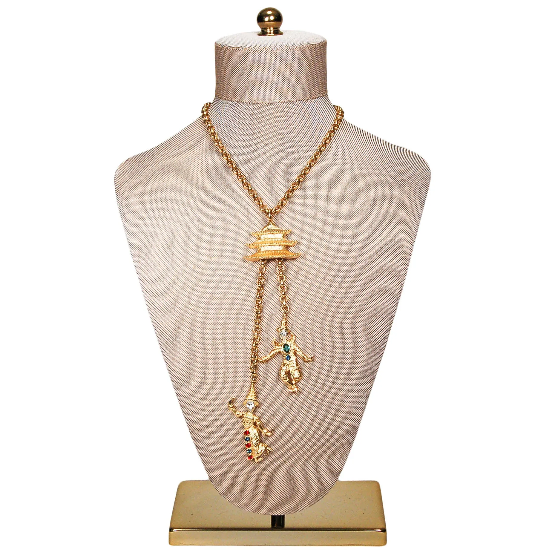 KJL Thai Dancers Necklace and Brooch