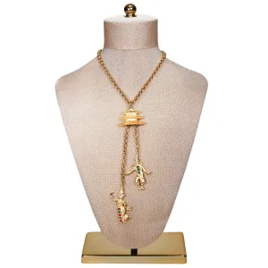 KJL Thai Dancers Necklace and Brooch